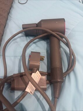 Dyson Hair Dryer in Gray with Pink Accents
